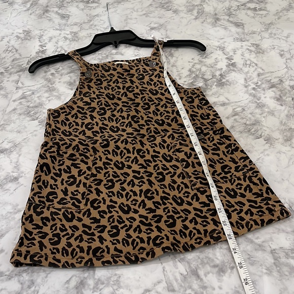RAINBOW POT Leopard Print Bib Dress Denim Girls Size 5 - Picture 8 of 10